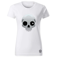 Magnolion Fekete fehér rajzfilm koponya v2 női póló - 19 szín, XS-2XL