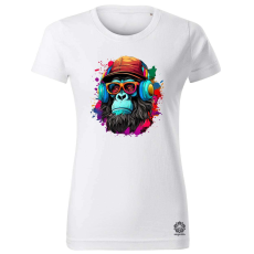 Magnolion Gorilla zenét hallgat v7 női póló - 19 szín, XS-2XL
