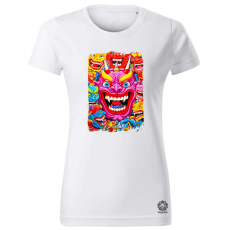 Magnolion Hannya maszk kollázs v3 női póló - 19 szín, XS-2XL