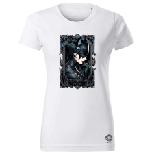 Magnolion Kártya fantázia Macskanő v1 női póló - 19 szín, XS-2XL női póló