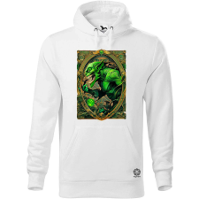 Magnolion Kártya fantázia Zöld manó v2 férfi pulóver - 19 szín, S-5XL férfi pulóver, kardigán