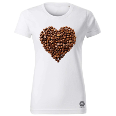 Magnolion Kávé szív v1 női póló - 19 szín, XS-2XL