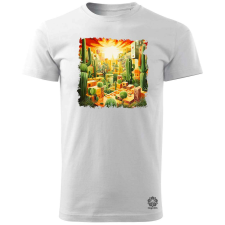 Magnolion Kocka kaktuszkert v2 férfi póló - 19 szín, S-3XL férfi póló