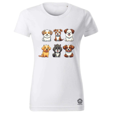 Magnolion Kutya kollázs v3 női póló - 19 szín, XS-2XL