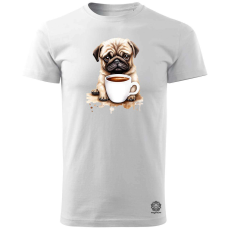 Magnolion Kutyus kávézik v1 férfi póló - 19 szín, S-3XL