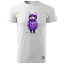 Magnolion Lila macska srác v1 férfi póló - 19 szín, S-3XL férfi póló