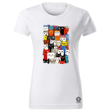 Magnolion Macska kollázs v18 női póló - 19 szín, XS-2XL női póló