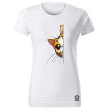 Magnolion Macska kukucskál v5 női póló - 19 szín, XS-2XL női póló