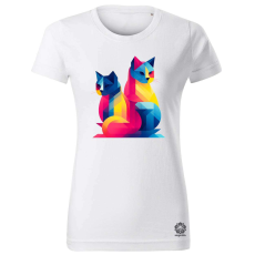 Magnolion Macska sziluett v7 női póló - 19 szín, XS-2XL