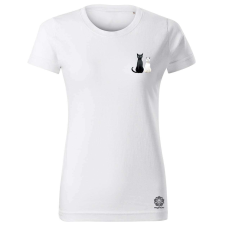Magnolion Minimál cicák zseb v2 női póló - 19 szín, XS-2XL női póló