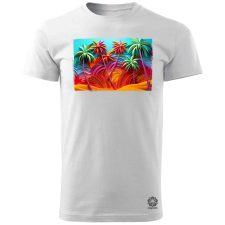Magnolion Pálmák papírművészet v3 férfi póló - 19 szín, S-3XL férfi póló