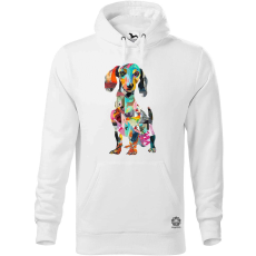 Magnolion Papír kollázs tacskó v2 férfi pulóver - 19 szín, S-5XL