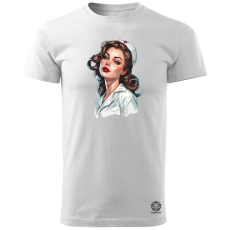 Magnolion Pin-up girl portré v13 férfi póló - 19 szín, S-3XL
