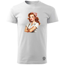 Magnolion Pin-up girl portré v6 férfi póló - 19 szín, S-3XL