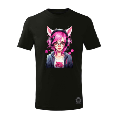 Magnolion Pink gamer macskalány v1 gyerek póló - 11 szín, 4-12 éves
