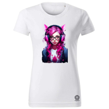 Magnolion Pink gamer macskalány v3 női póló - 19 szín, XS-2XL női póló