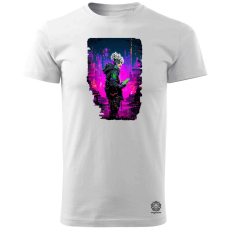 Magnolion Pixelart cyberpunk hacker v4 férfi póló - 19 szín, S-3XL