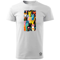 Magnolion Pop art graffiti macska v4 férfi póló - 19 szín, S-3XL