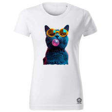 Magnolion Popart macska v3 női póló - 19 szín, XS-2XL