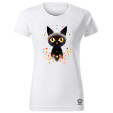Magnolion Pozitív alakzat negatív tér macska v9 női póló - 19 szín, XS-2XL