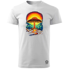 Magnolion Pszichedelikus gomba UFO v2 férfi póló - 19 szín, S-3XL
