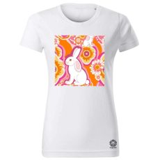 Magnolion Pszichedelikus nyuszi v13 női póló - 19 szín, XS-2XL