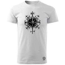 Magnolion Vegvísir rúna v2 férfi póló - 19 szín, S-3XL
