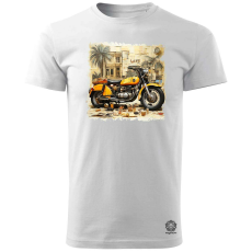 Magnolion Vintage kollázs motor férfi póló - 19 szín, S-3XL