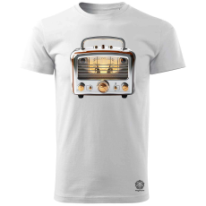 Magnolion Vintage rádió férfi póló - 19 szín, S-3XL