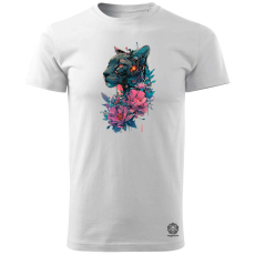 Magnolion Virágba borult párduc v1 férfi póló - 19 szín, S-3XL
