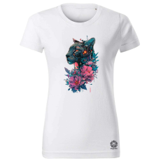 Magnolion Virágba borult párduc v1 női póló - 19 szín, XS-2XL