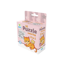 Magyar Gyártó 16 Darabos Színezős Puzzle 2 az 1-ben - Cica puzzle, kirakós