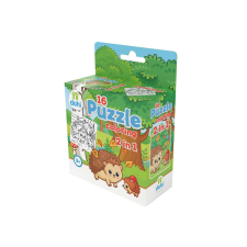 Magyar Gyártó 16 Darabos Színezős Puzzle 2 az 1-ben - Süni puzzle, kirakós