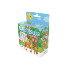 Magyar Gyártó 16 Darabos Színezős Puzzle 2 az 1-ben - Szarvas puzzle, kirakós