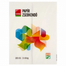 MAGYAR PISZKE PAPÍR KFT. Coop papír zsebkendő 3 rétegű 200 db higiéniai papíráru