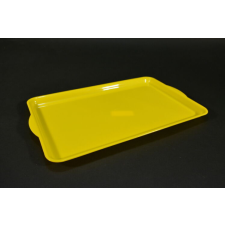Magyar termék Füles műanyag  tálca  sárga 37x23 cm konyhai eszköz