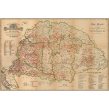 Magyarország borászati térképe keretezett falitérkép 1884év 100x70 cm térkép