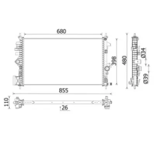 Mahle hűtő, motorhűtés CR 2265 000P autóalkatrész