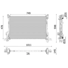 Mahle hűtő, motorhűtés CR 2637 000P autóalkatrész