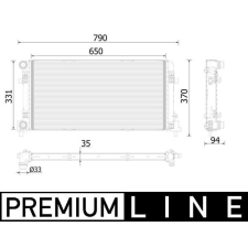 Mahle hűtő, motorhűtés MAHLE CR 2222 000P autóalkatrész