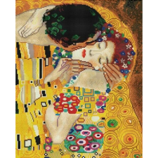 Makana A csók (Gustav Klimt) - Gyémántszemes kirakó készlet, kerettel (40x50 cm) kreatív és készségfejlesztő