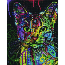 Makana Színes cica - Gyémántszemes kirakó készlet, kerettel (40x50 cm) kreatív és készségfejlesztő