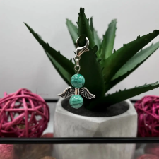  Malachit angyalka táskadísz medál