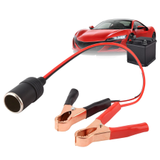 Malatec 12V/24V-os szivargyújtó aljzat adapter krokodilcsipeszekkel autóalkatrész