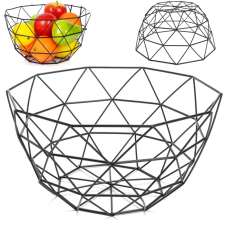 Malatec Fekete fém tál gyümölcsökhöz, zöldségekhez, dekorációhoz 27 x 13,5 cm konyhai eszköz