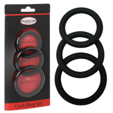 Malesation Cock Ring Set - szilikon, vízálló péniszgyűrű (fekete) péniszgyűrű