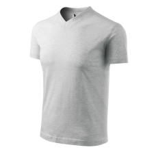 Malfini 102 V-neck unisex póló világosszürke melírozott színben munkaruha