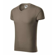 Malfini 146 Malfini Slim Fit V Nyakú férfi póló army - XL