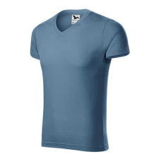 Malfini 146 Malfini Slim Fit V Nyakú férfi póló farmerkék - 3XL munkaruha