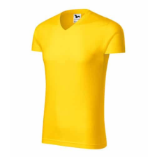 Malfini 146 Malfini Slim Fit V Nyakú férfi póló Sárga - 2XL munkaruha